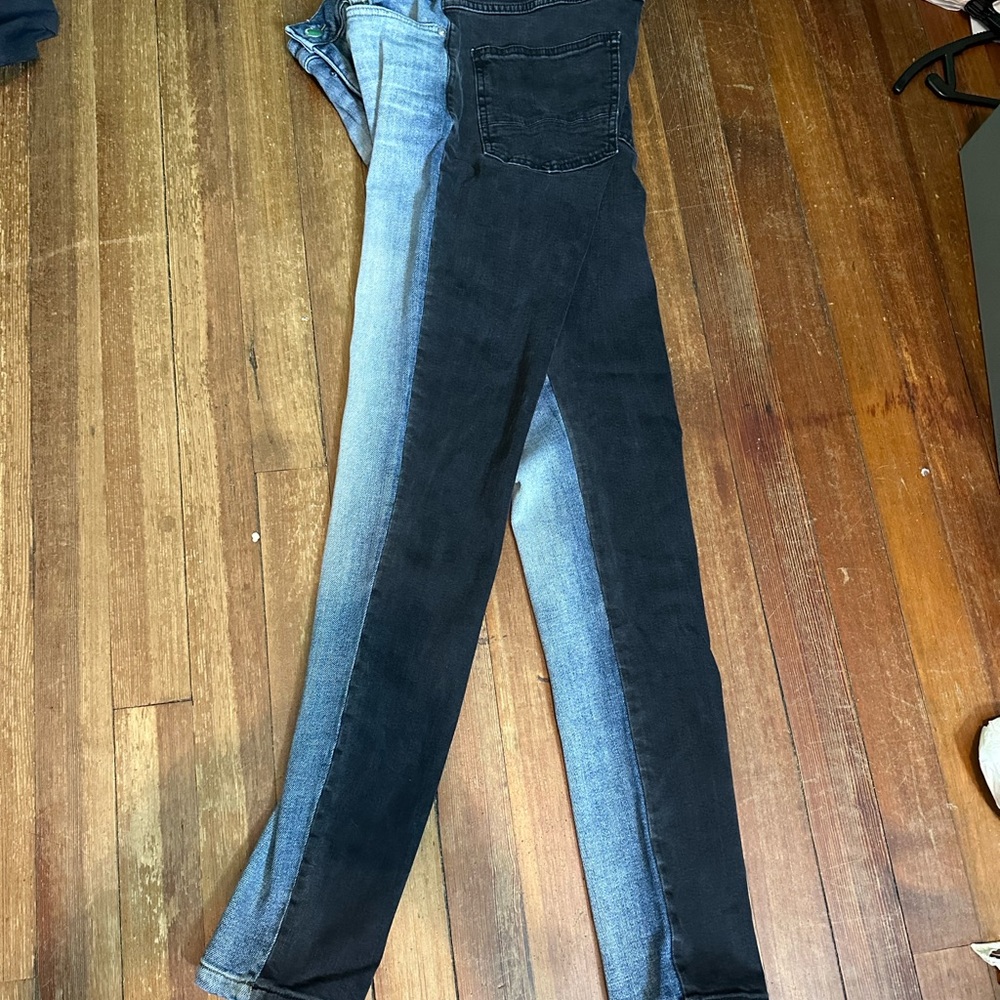 REPUTATION Lakenzie 50/50 split hybrid blue black jeans